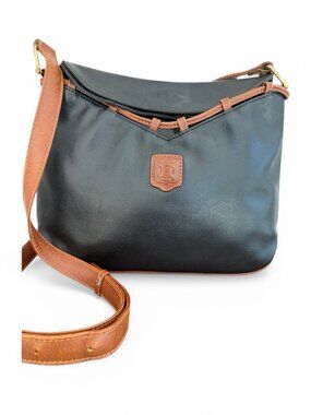 Vintage Céline Paris Black Leather Half-Moon Style Crossbody Bag